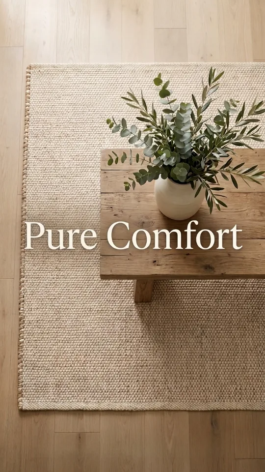 S & L Homes Jute Cotton Hand Woven Natural Farmhouse Area Rug for Living Room - Rustic Vintage Bohemian Décor