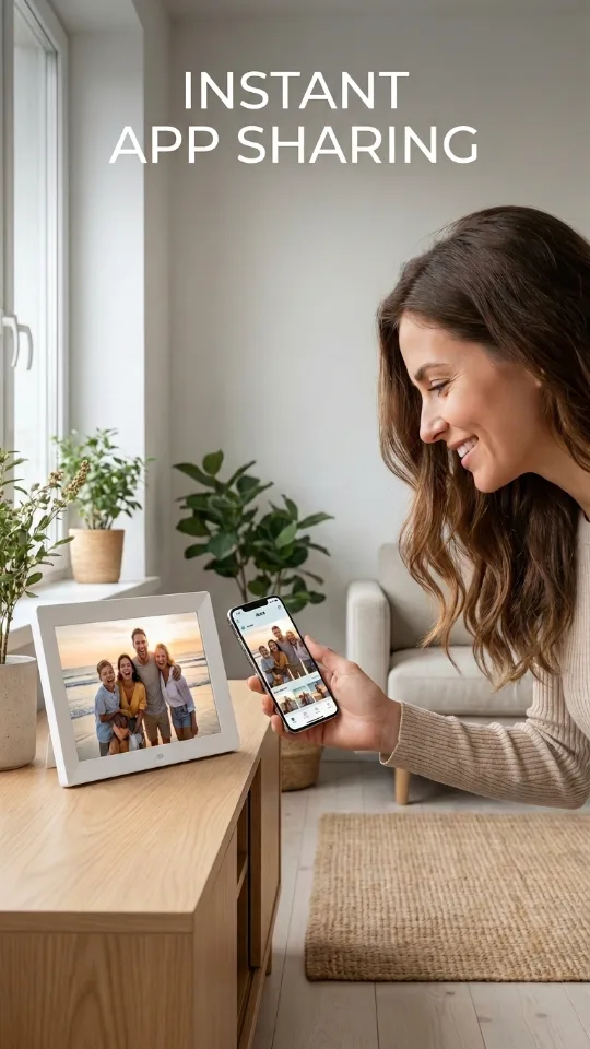 Aura HD Digital Picture Frame | Carver: The Best Frame for Gifting (Cool White Mat, 10")
