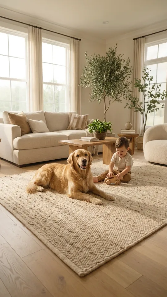 nuLOOM Elfriede Natural Solid Flatweave Area Rug, 4' x 6'