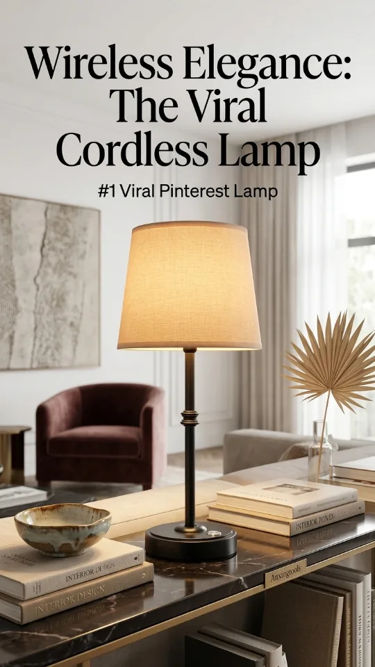 Anxingtools Rechargeable LED Cordless Table Lamp, 5200mAh Battery Operated, 3 Level Brightness, Portable Night Bedside Lamp, Ambient Desk Light for Home Decor, Patio, Restaurant, Dinning(Black)