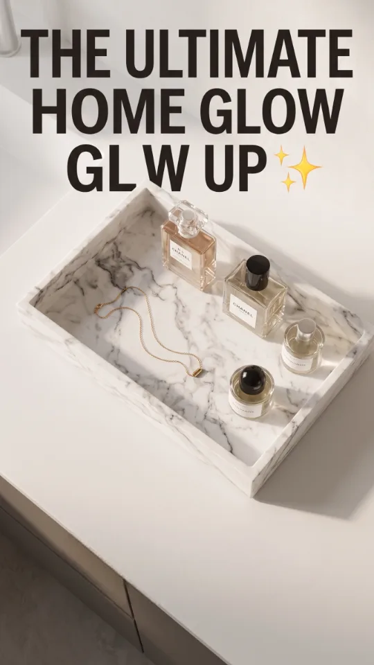 Real Luxurious Natural Marble Vanity Tray Genuine Marble/Stone Storage Tray for Home Decor Bathroom/Kitchen/Vanity/Dresser Non-Resin/Non-Ceramic