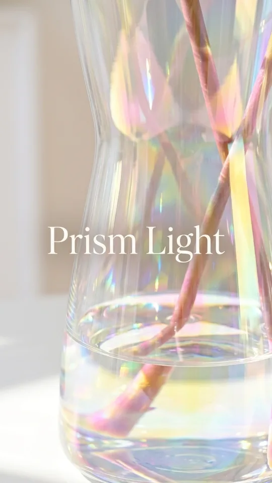 8 Inch Iridescent Glass Vase for Flowers, Modern Boho Table Decor