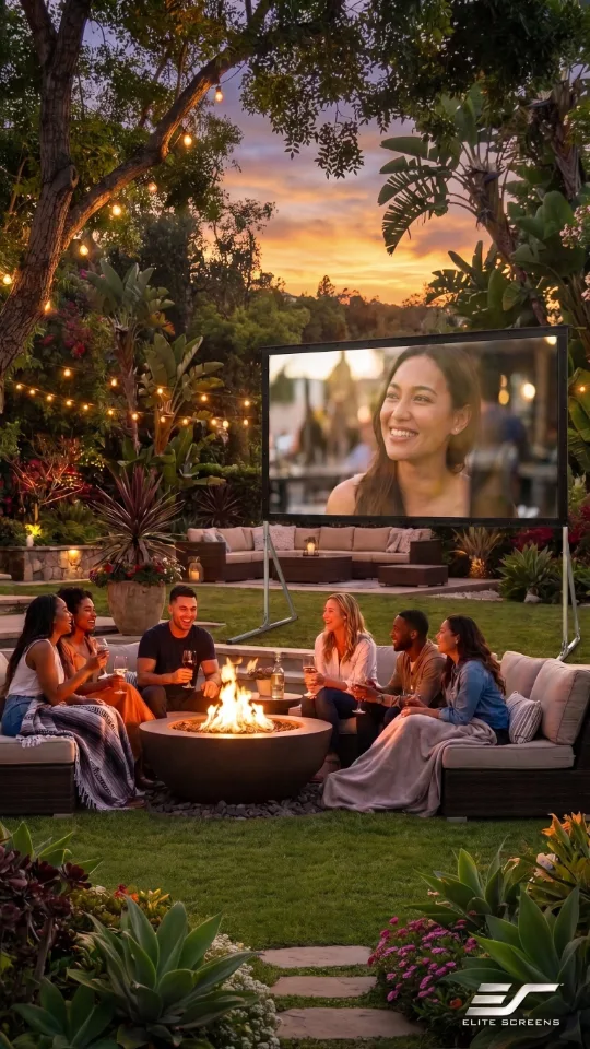 Elite Screens Yard Master 2, 120 inch Outdoor Projector Screen with Stand 16:9, 8K 4K Ultra HD 3D Fast Folding Portable Movie Theater Cinema 120" Indoor Foldable Easy Snap Projection Screen, OMS120H2