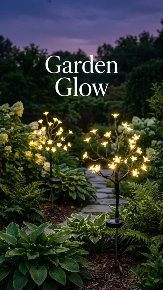 2 Pack Solar Lights Outdoor Waterproof, Garden Lights Solar Flowers
