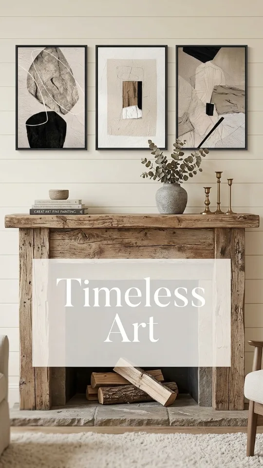 Framed Neutral Abstract Wall Art, Set of 3 Modern Canvas Prints Paintings Artwork for Walls, Minimalist Black and Beige Pictures for Living Room Hallway Stair Bedroom Office Wall Decor 16x24 Inch