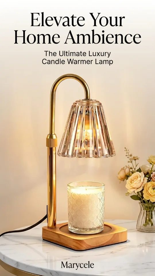 Marycele Candle Warmer Lamp with Timer & Dimmer - Mothers Day Gifts for Women Mom Her, Aesthetic Office Home Decor, Adjustable Height Wax Melter for Candle Jar