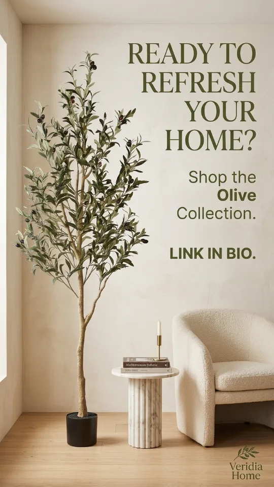Realead 6ft Artificial Olive Tree, Tall Faux Olive Tree Plants, Fake Potted Olive Silk Tree with Branches and Fruits, Artificial Trees for Modern Home Office Living Room Floor Decor Indoor (72in)