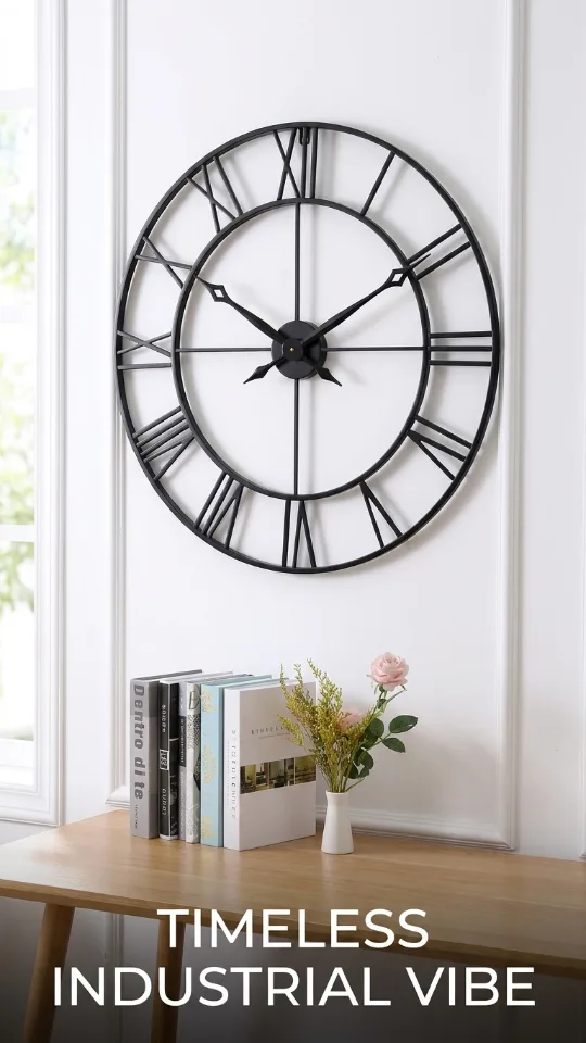 Large 30 Inch Wall Clocks for Living Room Decor, Roman Numeral