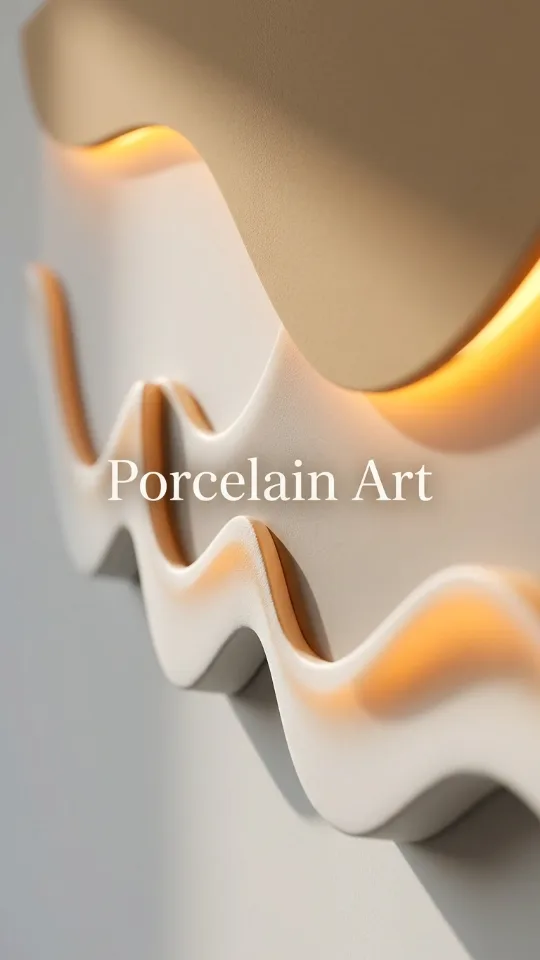 LED Light Up 3D Wavy Wall Art for Bedroom, Glowing Bedside Wall Decor Aesthetic Room Wall Decor with Ambient Lighting, Plug-in Framed hanging sculptures for Entryway.