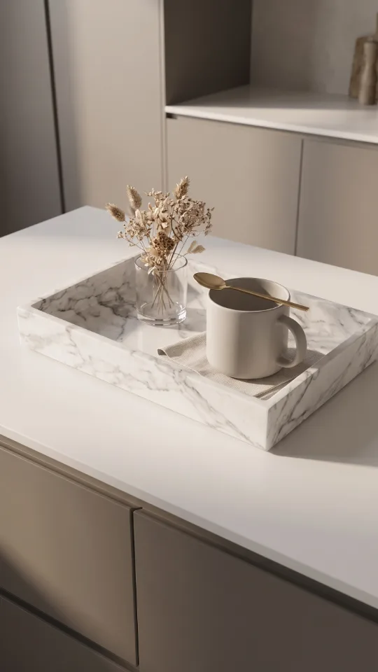 Real Luxurious Natural Marble Vanity Tray Genuine Marble/Stone Storage Tray for Home Decor Bathroom/Kitchen/Vanity/Dresser Non-Resin/Non-Ceramic