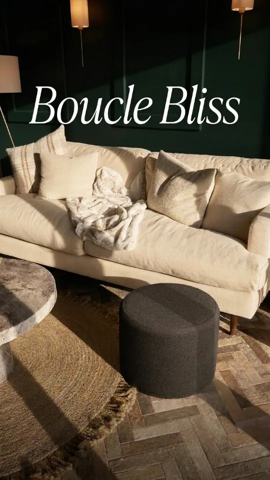 ZICOTO Beautiful Boucle Pouf Ottoman and Foot Rest - Elevate Your Living Room Decor with Lightweight Comfort and Charm - A Round Modern Foam Filled Foot Stool Perfect to Rest Your Feet