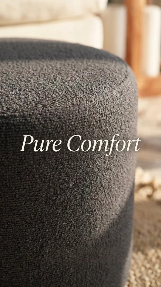 ZICOTO Beautiful Boucle Pouf Ottoman and Foot Rest - Elevate Your Living Room Decor with Lightweight Comfort and Charm - A Round Modern Foam Filled Foot Stool Perfect to Rest Your Feet