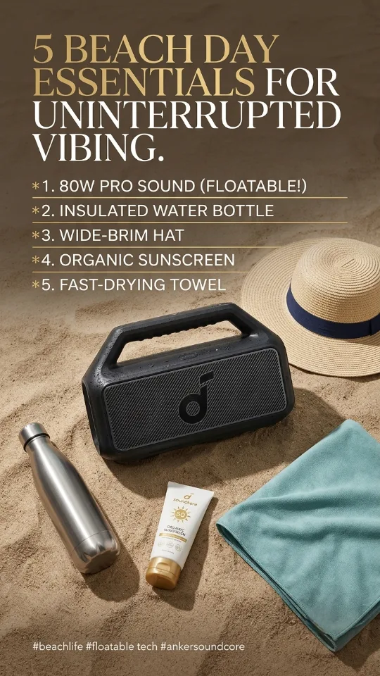 Soundcore Boom 2 By Anker, Outdoor Speaker, 80W, Subwoofer, BassUp 2.0, 24H Playtime, IPX7 Waterproof, Floatable, RGB Lights, USB-C, Custom EQ, Portable for Camping and Beach - Black