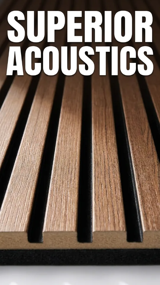 Art3d 4-Pack Soundproof Wood Slat Wall Panels, 94.5 x 7.9 Inch, Walnut