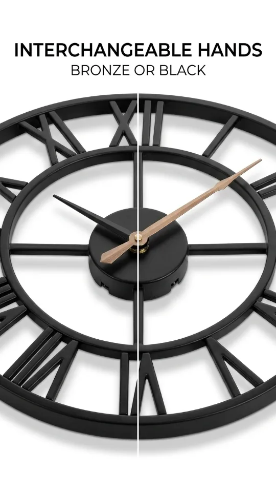 Large 30 Inch Wall Clocks for Living Room Decor, Roman Numeral